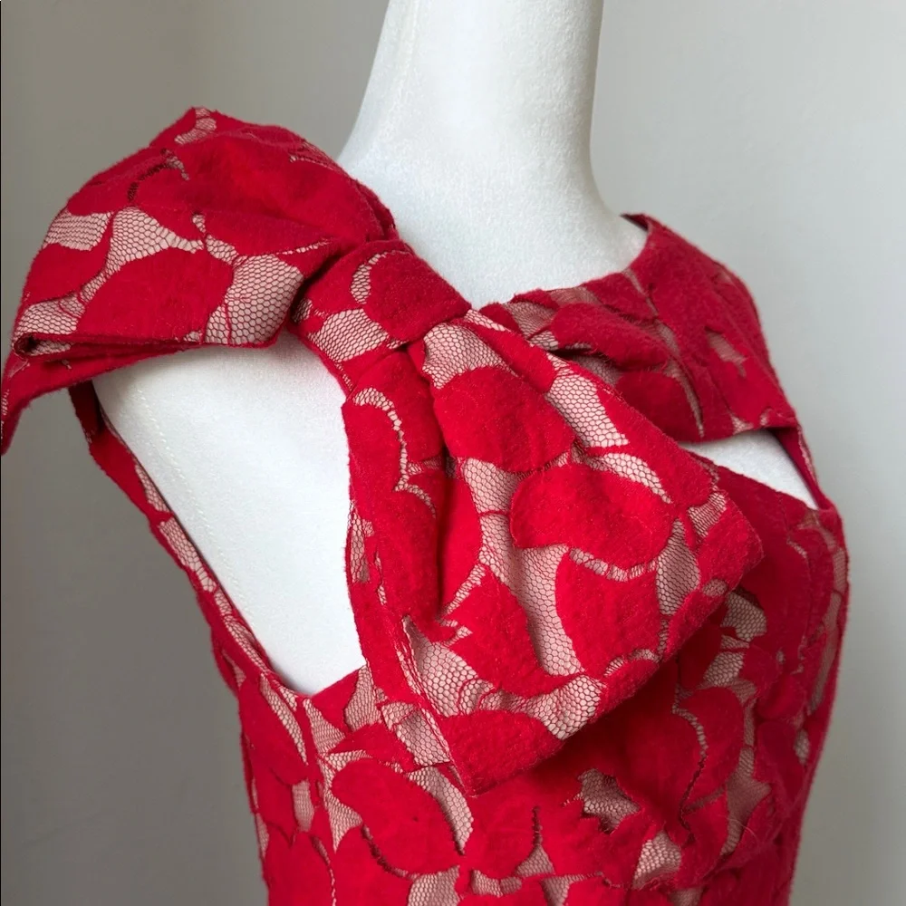 Tracy Reese One Shoulder Red Floral Dress - Picture 3 of 5